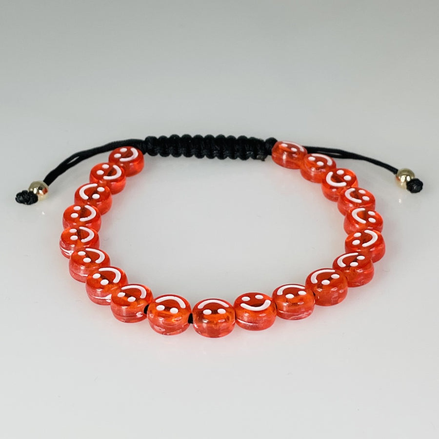 14K Yellow Gold Orange Happy Face Bracelet