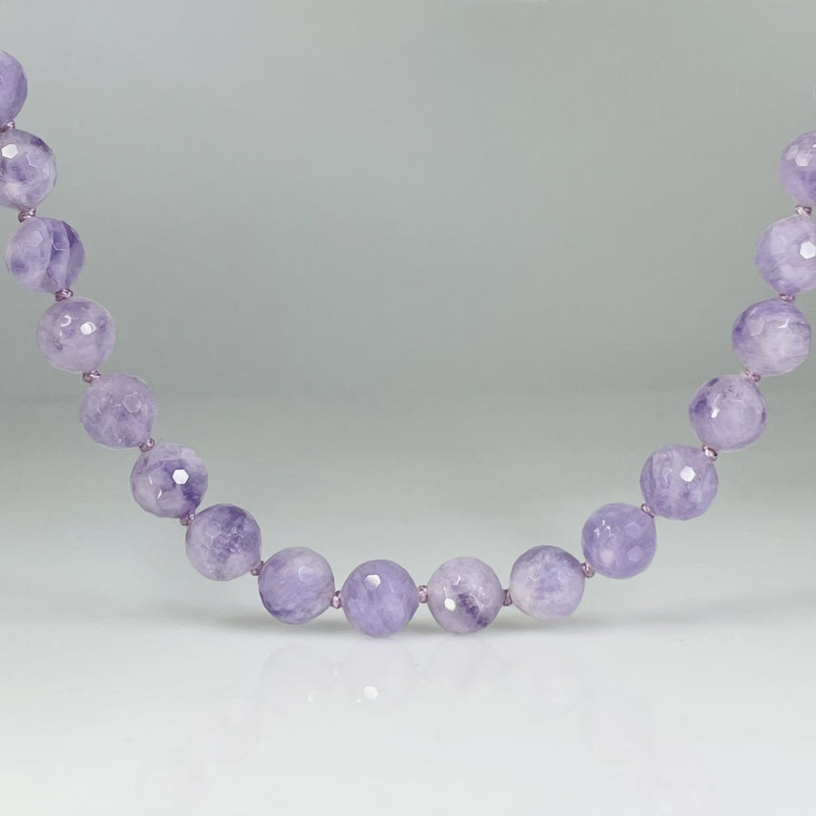 14K Yellow Gold Beaded Amethyst Necklace