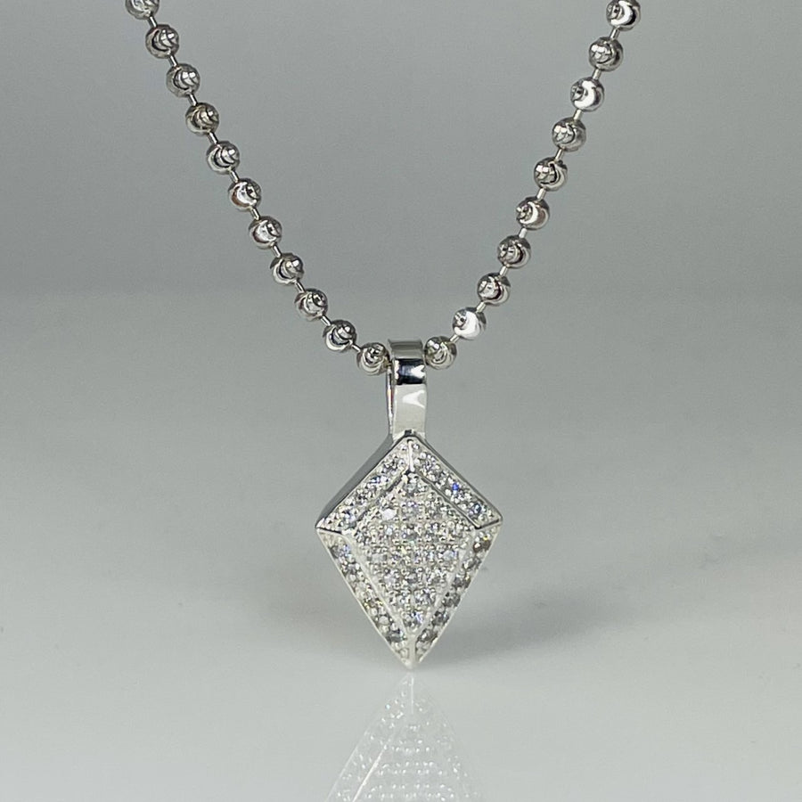 Sterling Silver Diamond Kite Pendant Necklace 0.39ct