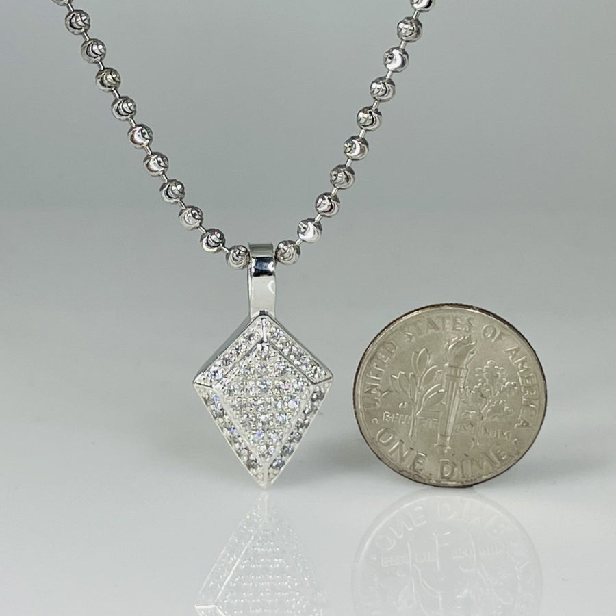 Sterling Silver Diamond Kite Pendant Necklace 0.39ct