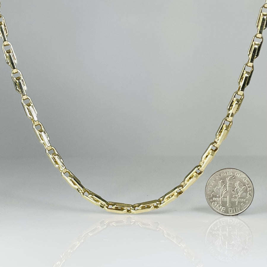 14K Yellow Gold Square Link Chain 4.2mm