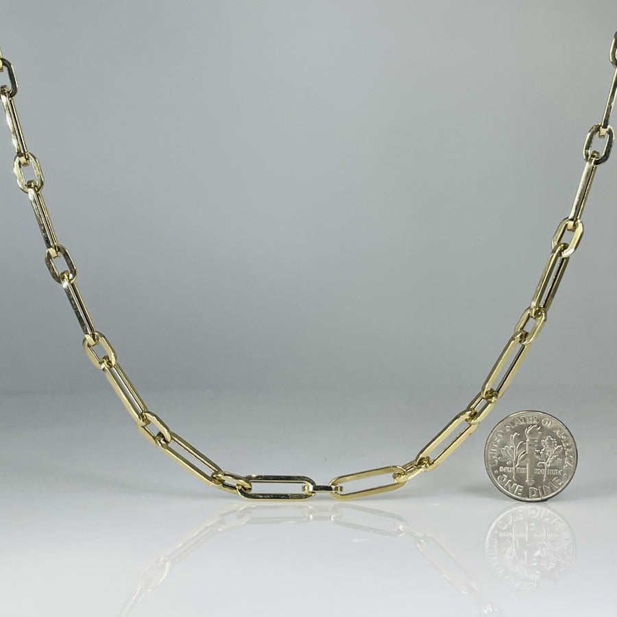 14K Yellow Gold Paper Clip Chain 5x10mm