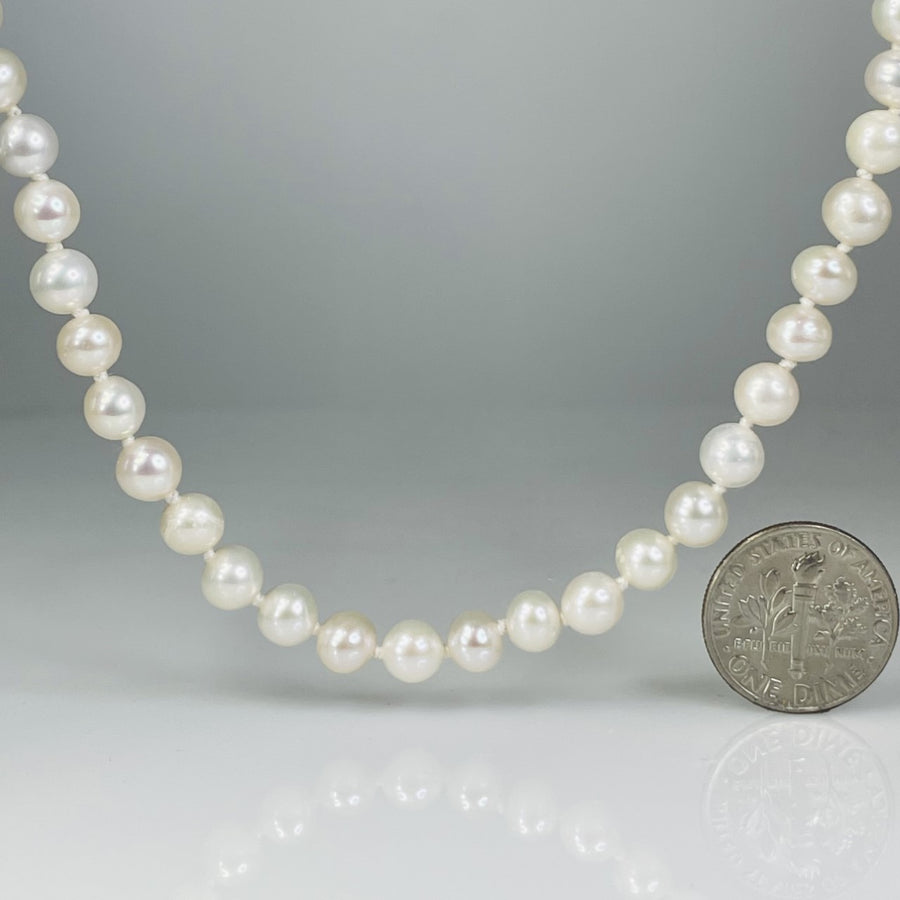 14K Yellow Gold Freshwater Cultured Pearl Necklace 5.5mm