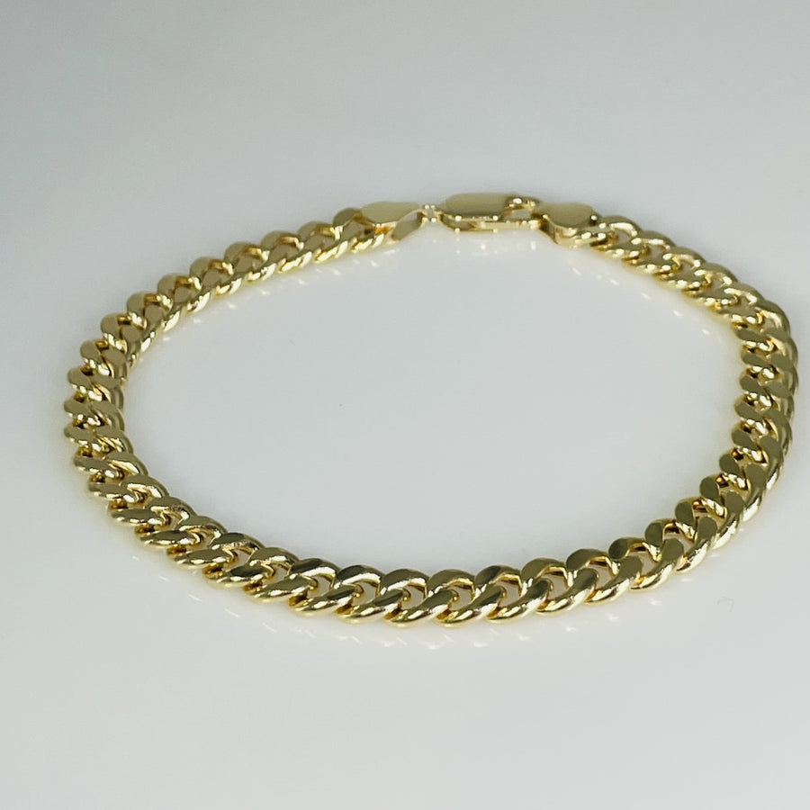 14K Yellow Gold Cuban Chain Bracelet 6.5mm