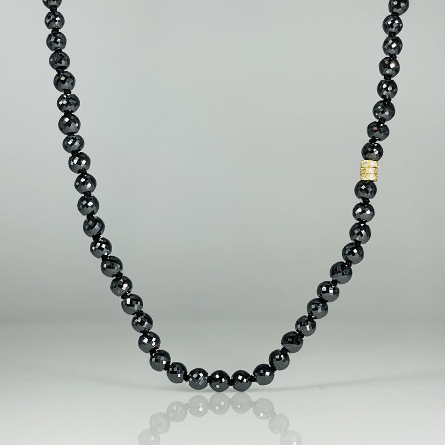 14K Yellow Gold Black Diamond Necklace 79ct
