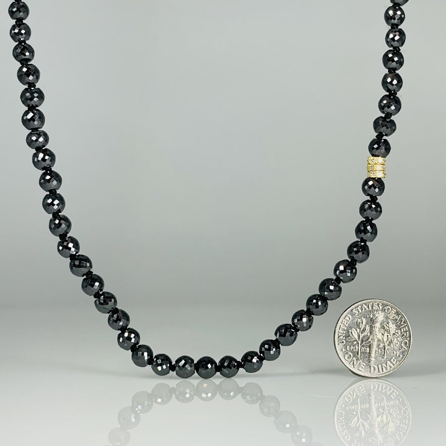 14K Yellow Gold Black Diamond Necklace 79ct