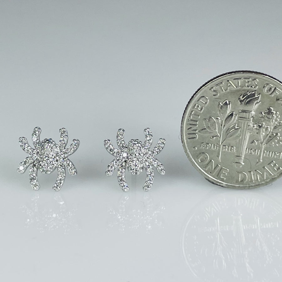 14K White Gold Diamond Spider Earrings 0.25ct