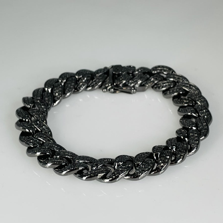 Black Diamond Cuban Chain Bracelet 4.45ct