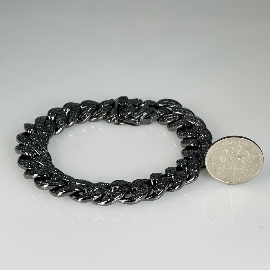 Black Diamond Cuban Chain Bracelet 4.45ct