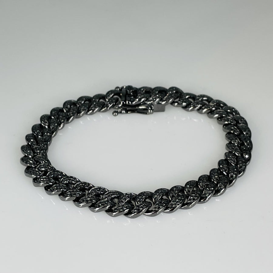 Black Diamond Cuban Chain Bracelet 2.65ct