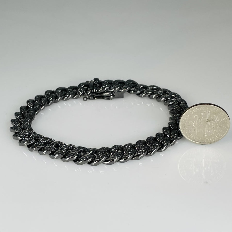 Black Diamond Cuban Chain Bracelet 2.65ct