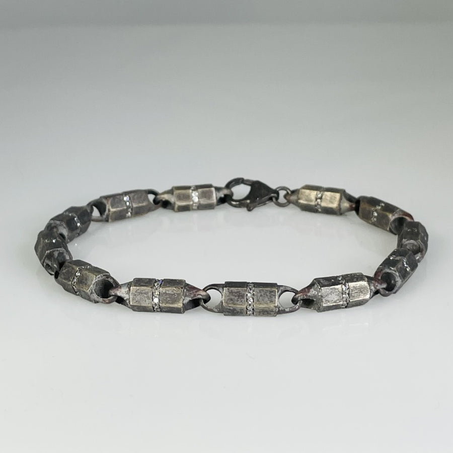 Silver Diamond Bullet Bracelet 0.66ct