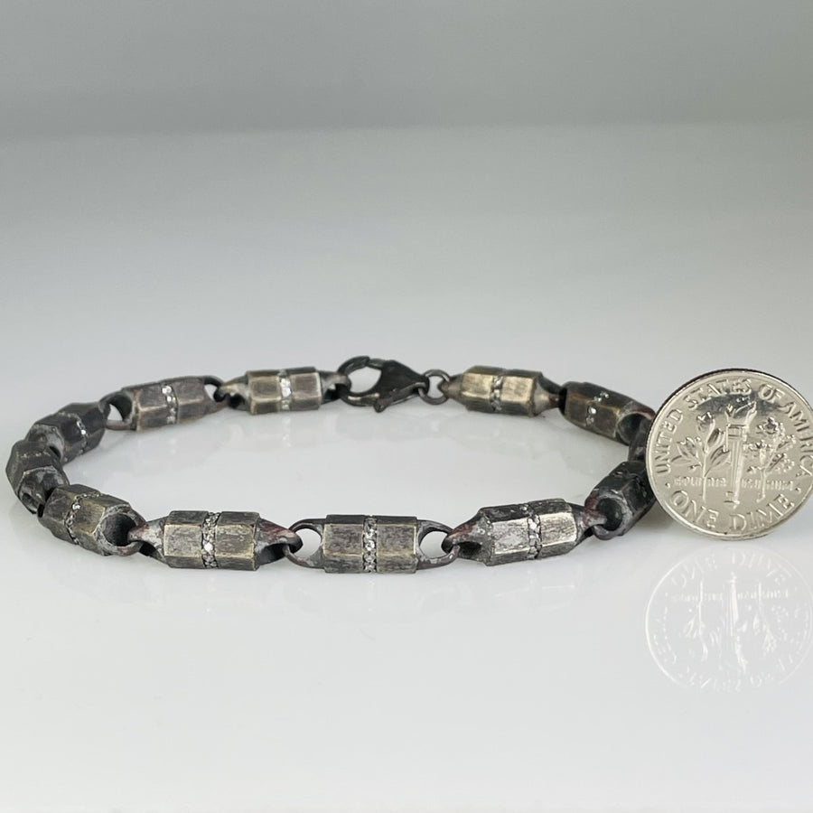 Silver Diamond Bullet Bracelet 0.66ct