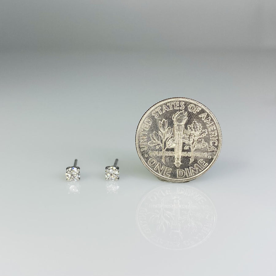 14K White Gold Diamond Studs 0.18ct