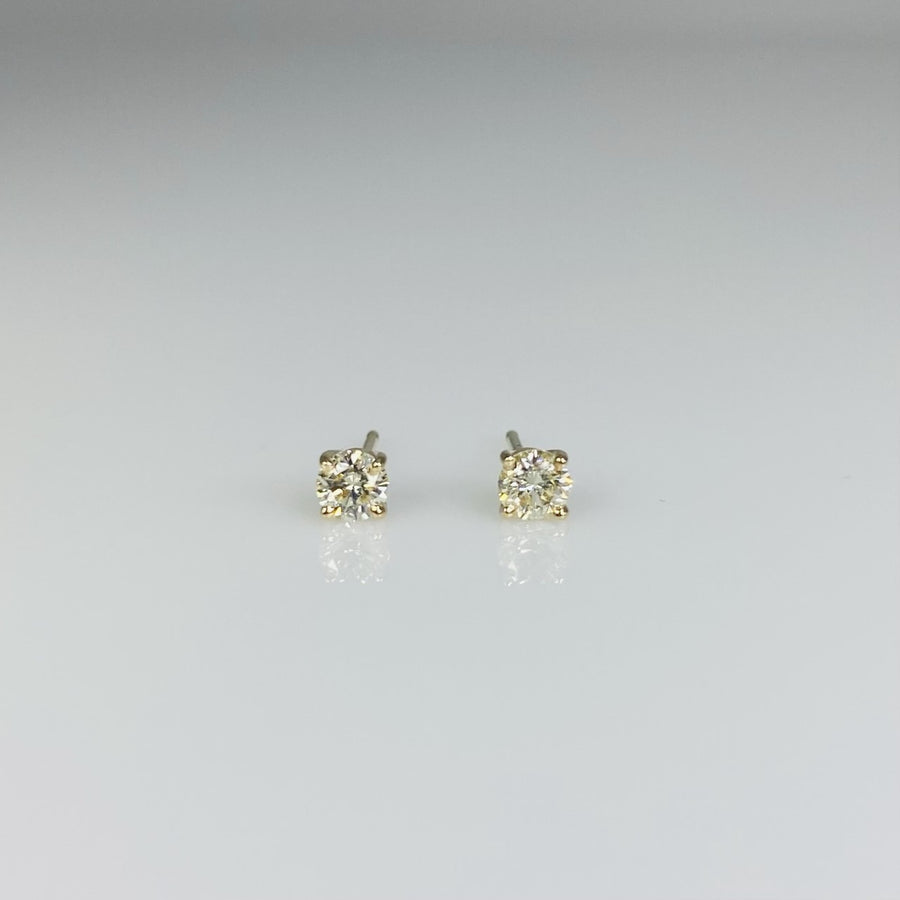 14K Yellow Gold Fancy Light Yellow Diamond Studs 0.31ct