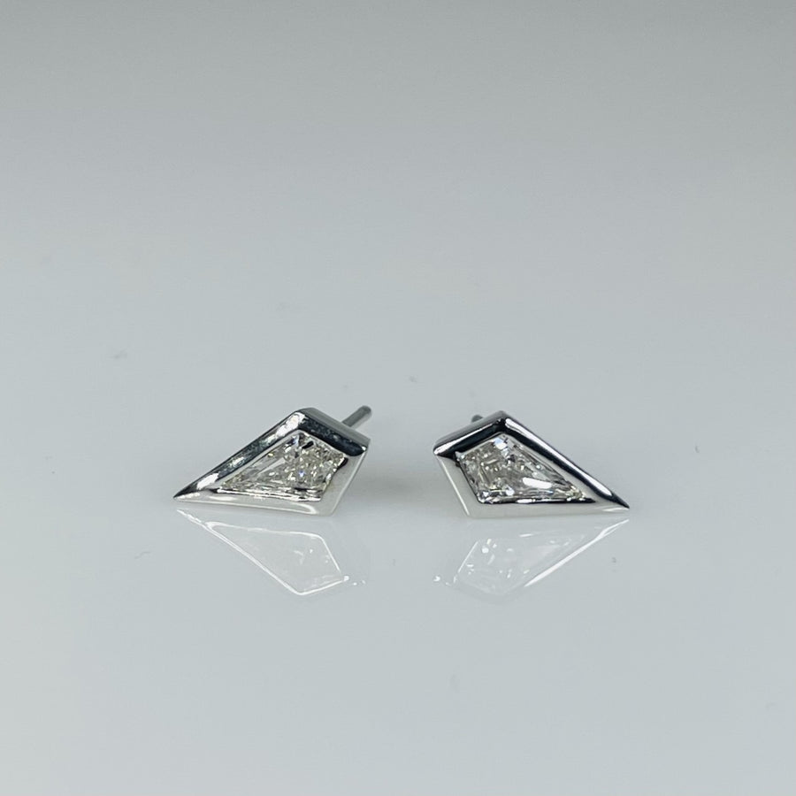 14K White Gold Diamond Earrings 0.37ct E/VS