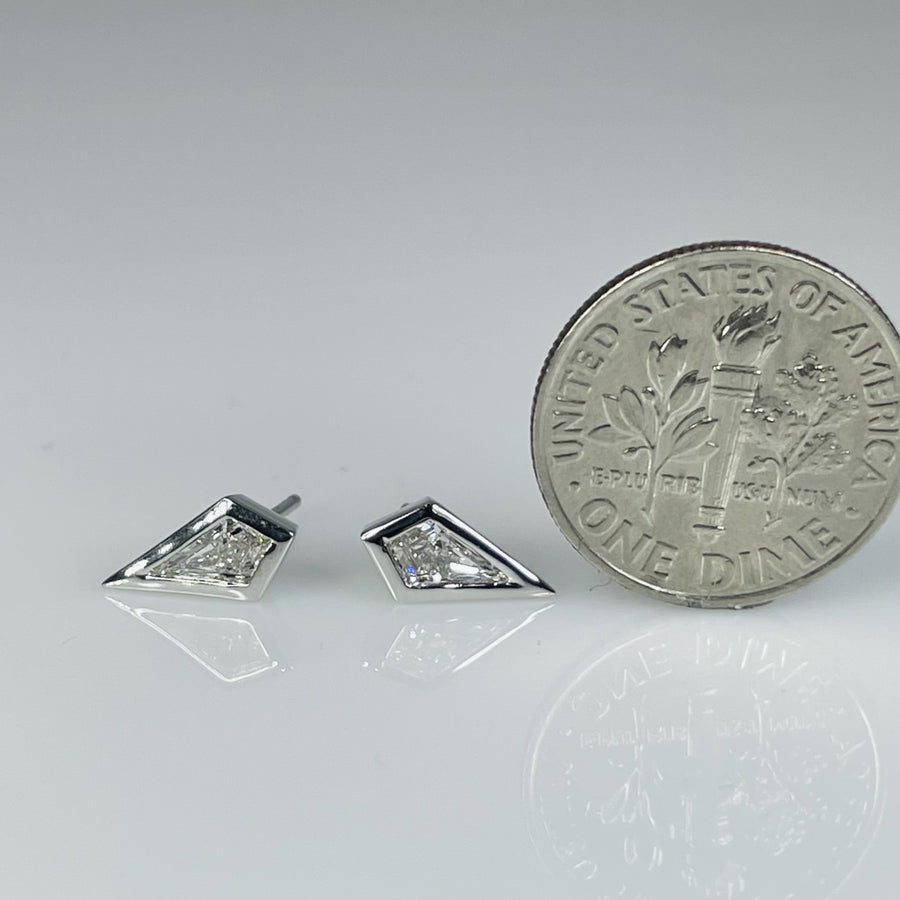 14K White Gold Diamond Earrings 0.37ct E/VS