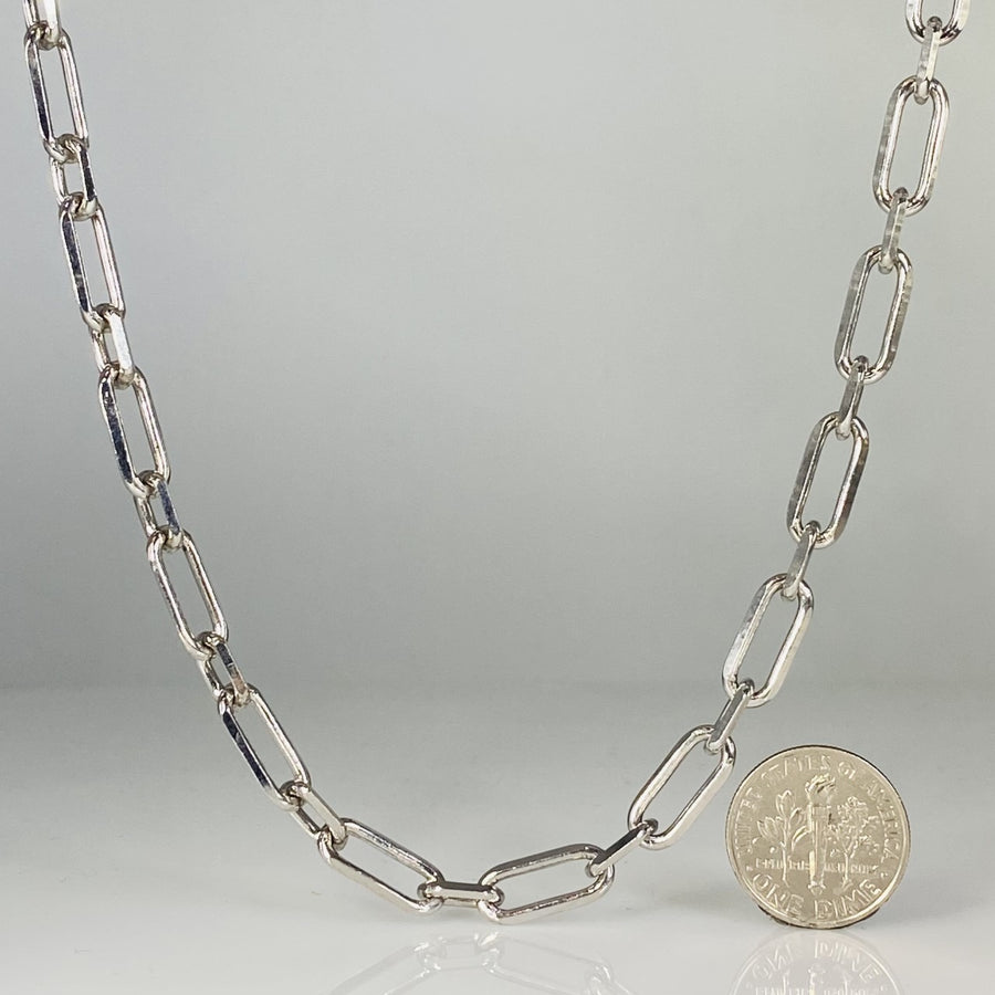 Silver Paperclip Chain 6x14mm