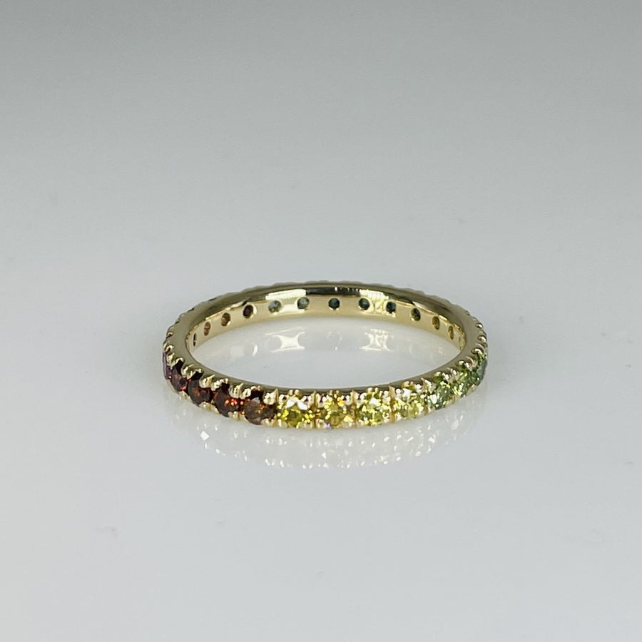 14K Yellow Gold Rainbow Diamond Ring 1.04ct