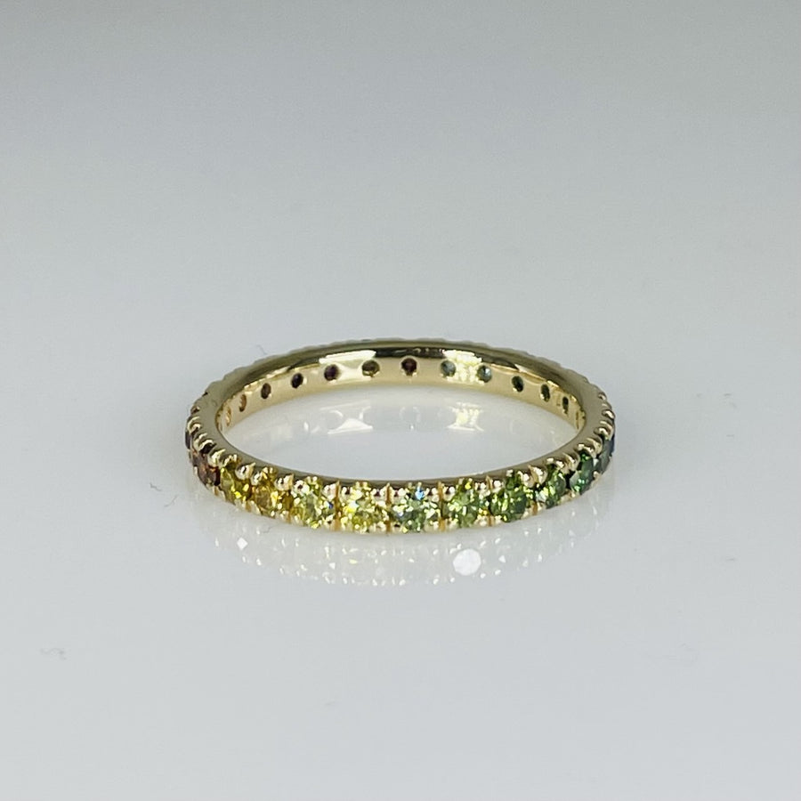 14K Yellow Gold Rainbow Diamond Ring 1.04ct