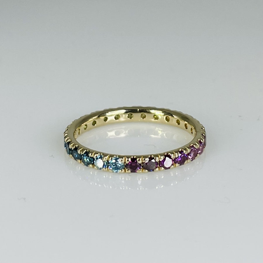 14K Yellow Gold Rainbow Diamond Ring 1.04ct