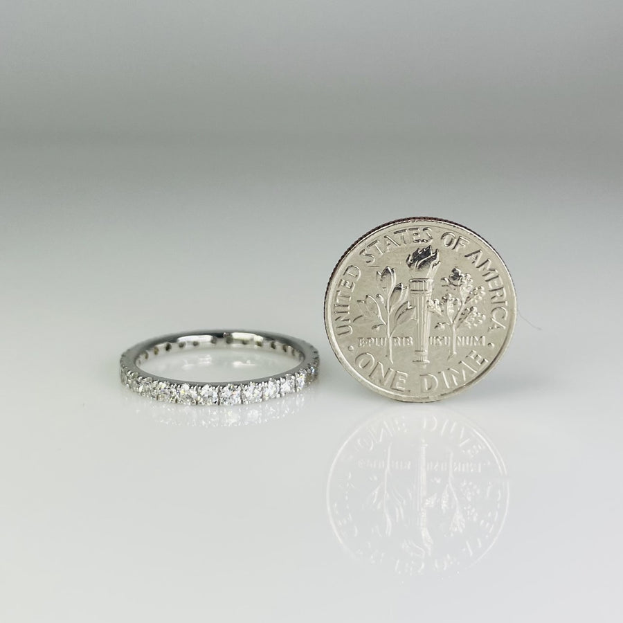 14K White Gold Diamond Eternity Band 0.87ct