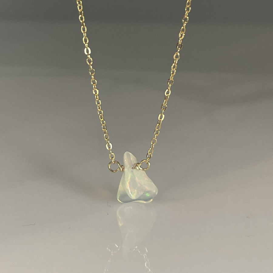 Freeform Ethiopian Opal Drop Necklace