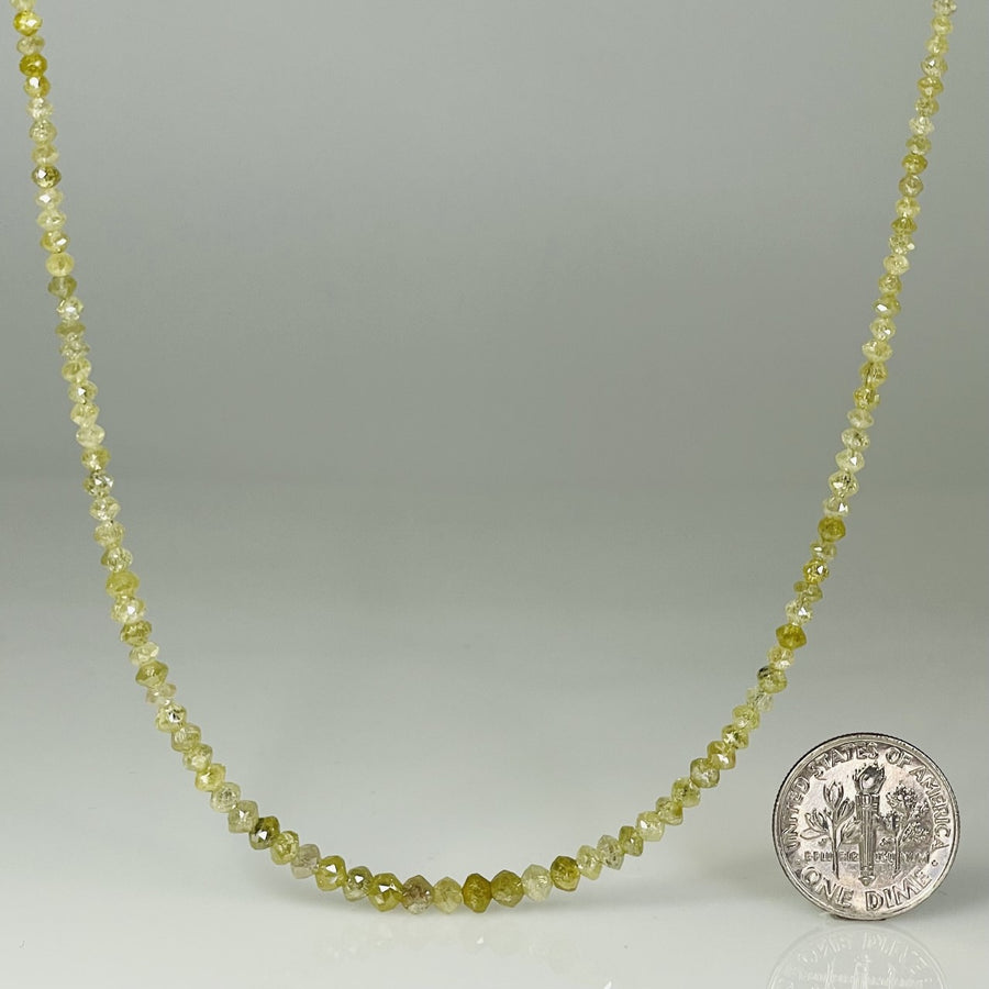 14K Yellow Gold Yellow Diamond Beaded Necklace 18.91ct