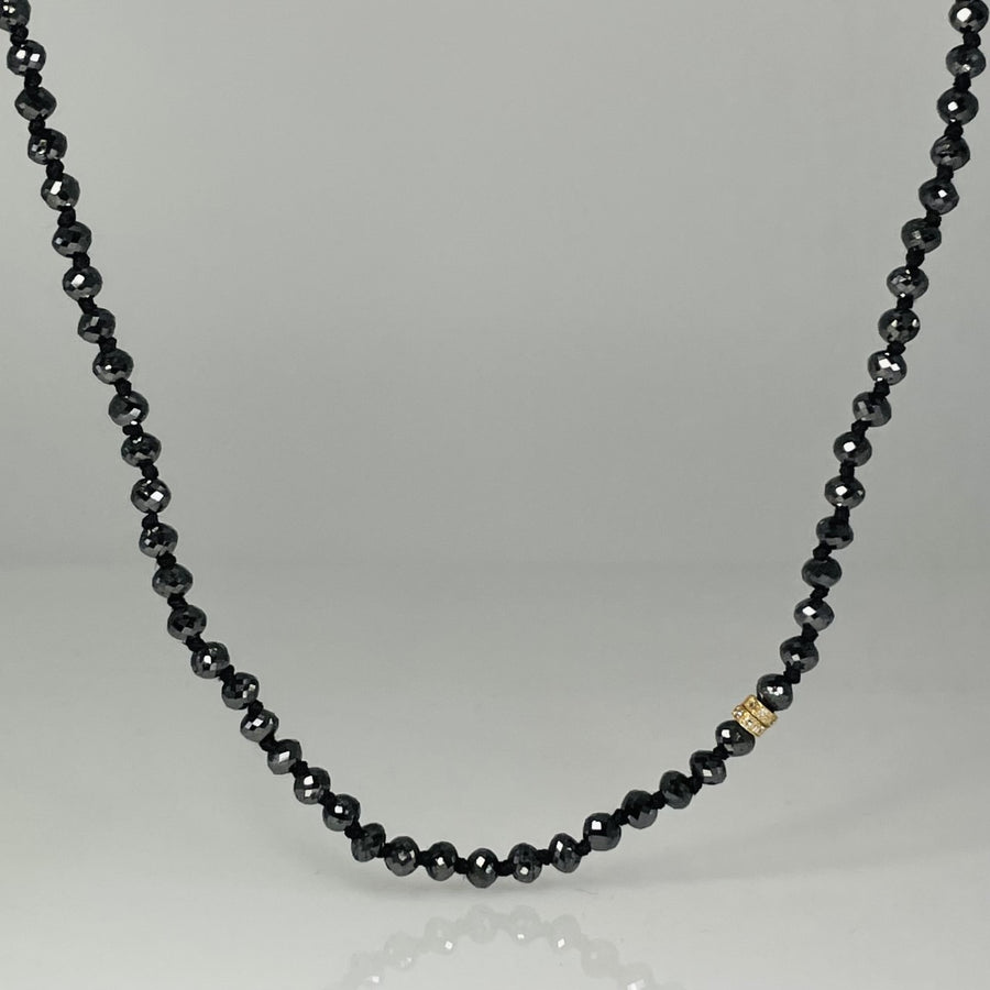 14K Yellow Gold Black Diamond Necklace 44ct
