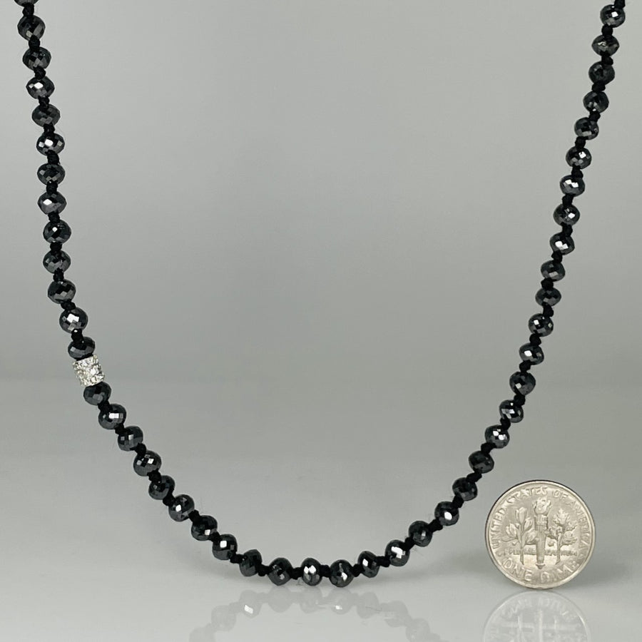 14K White Gold Black Diamond Necklace 54ct