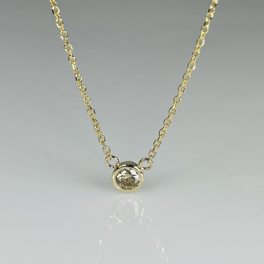 14K Yellow Gold Champagne Diamond Necklace 0.23ct