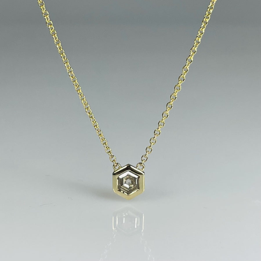 14K Yellow Gold Champagne Diamond Necklace 0.46ct