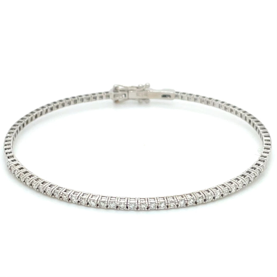 14K White Gold G/H & VS Diamond Bangle 0.79ct