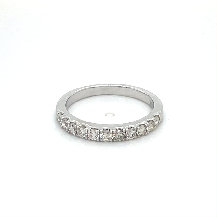 14K White Gold Half Eternity Diamond Band 0.50ct