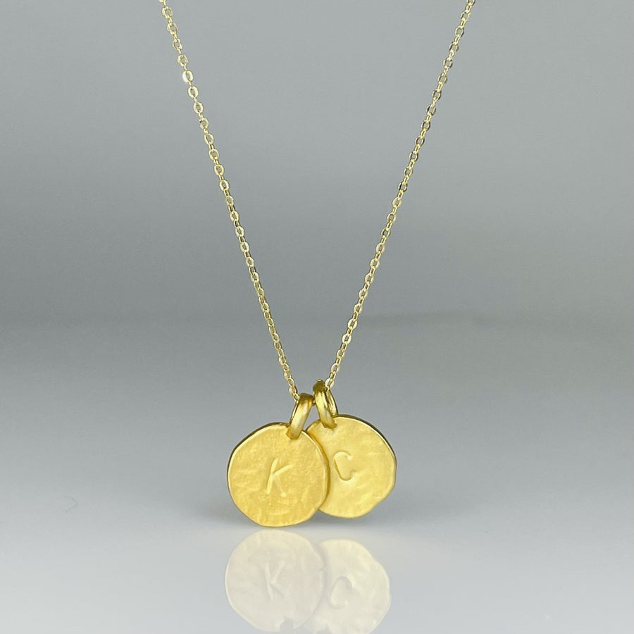 Love Initials Necklace 18" Gold Plated