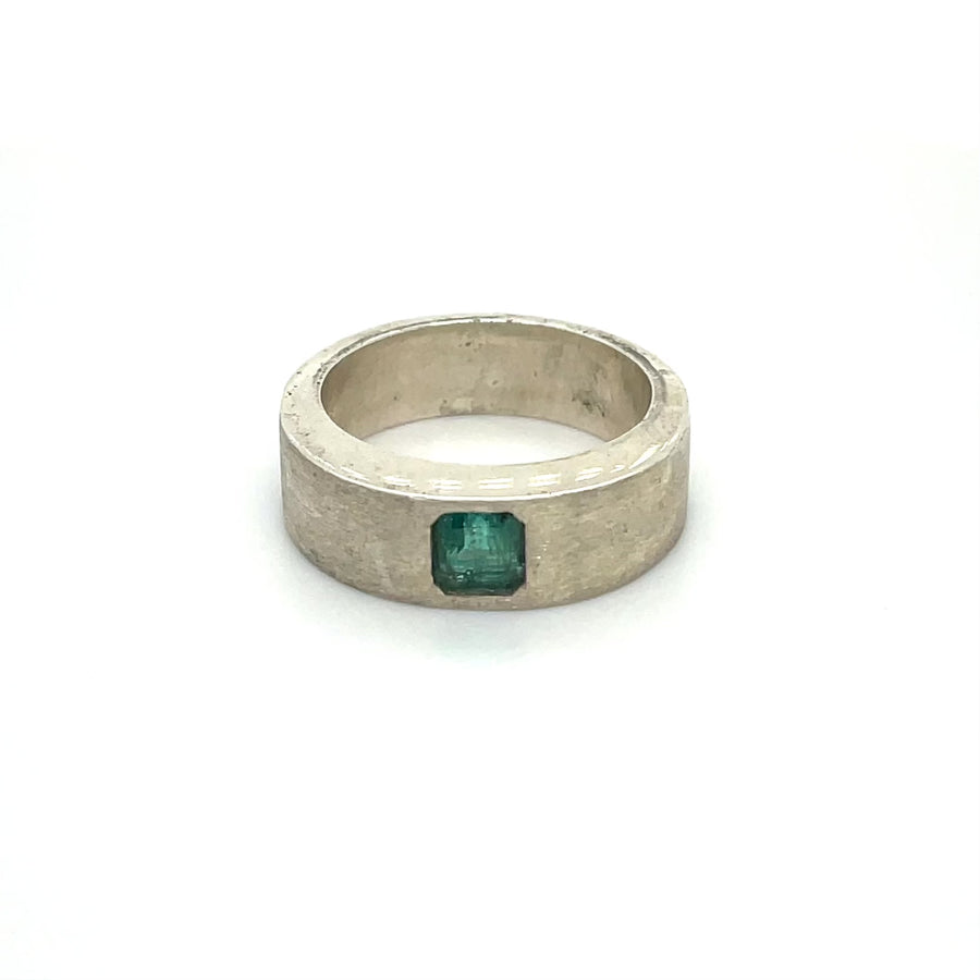 Sterling Silver Emerald Ring 0.77ct