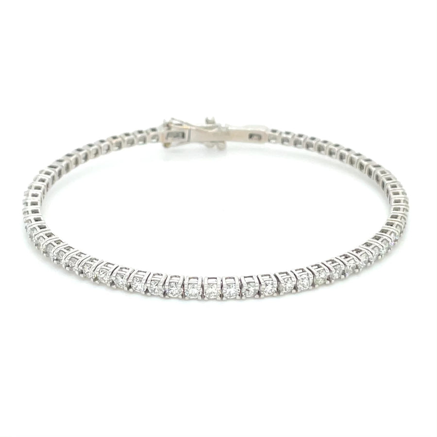 14K White Gold G/H & VS Diamond Bangle 2.16ct