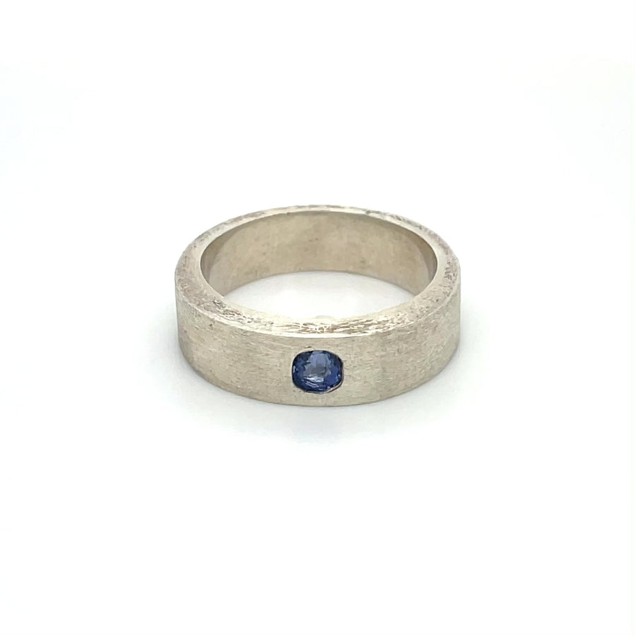 Sterling Silver Blue Sapphire Ring 0.53ct