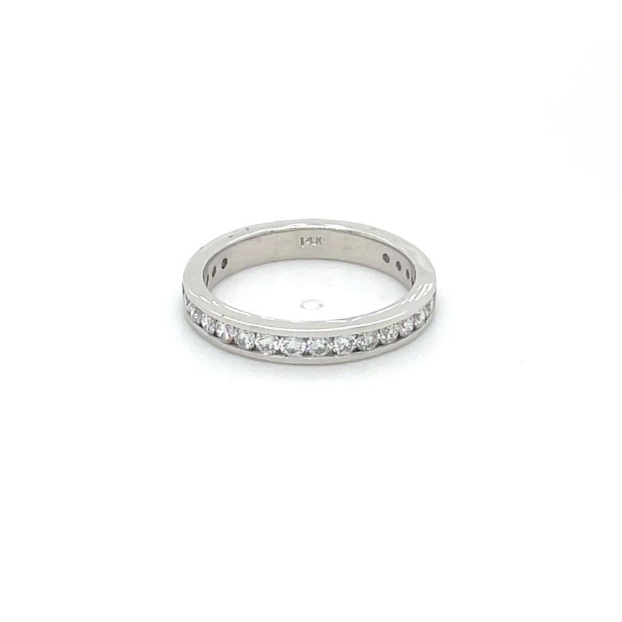 14K White Gold 2/3 Diamond Band 0.80ct