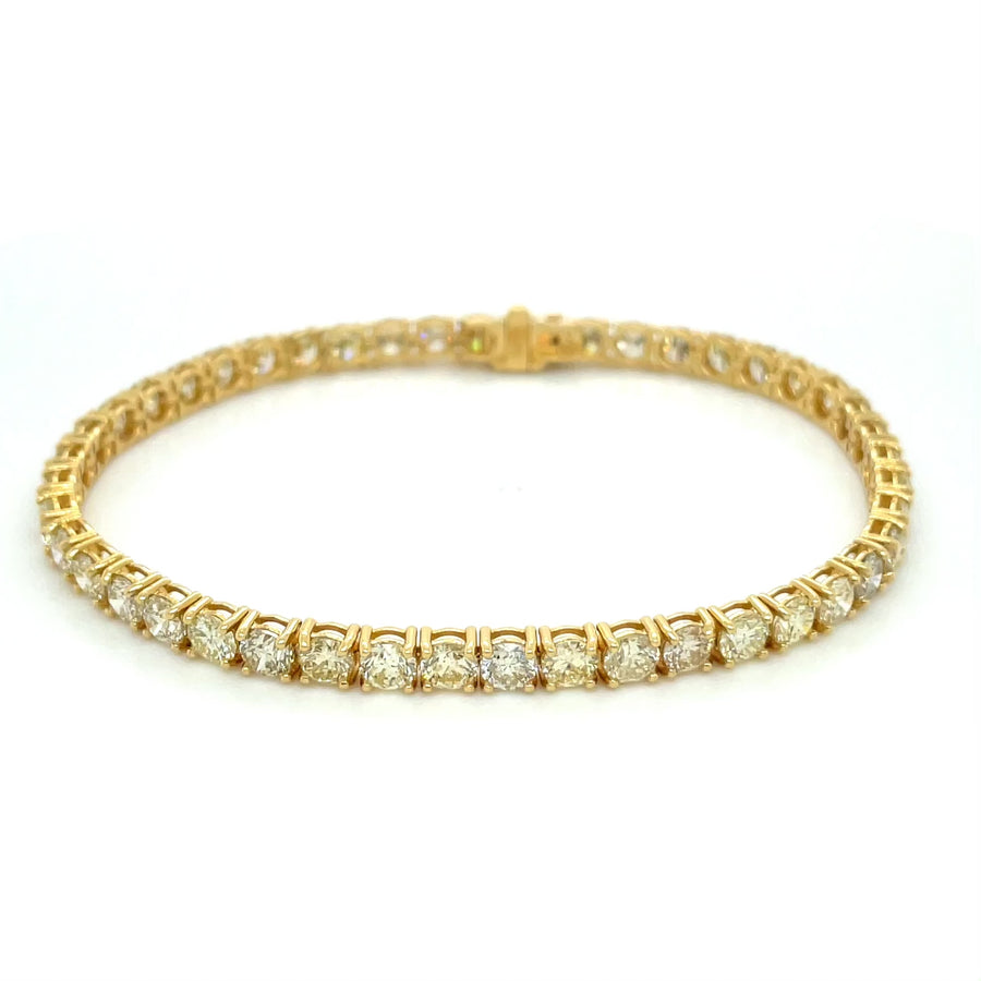 18K Yellow Gold Fancy Yellow Diamond Tennis Bracelet 10.17ct