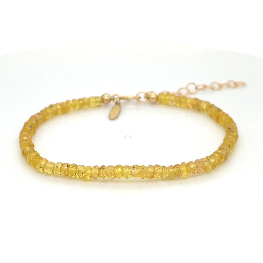 14K Yellow Gold Yellow Sapphire Beaded Bracelet