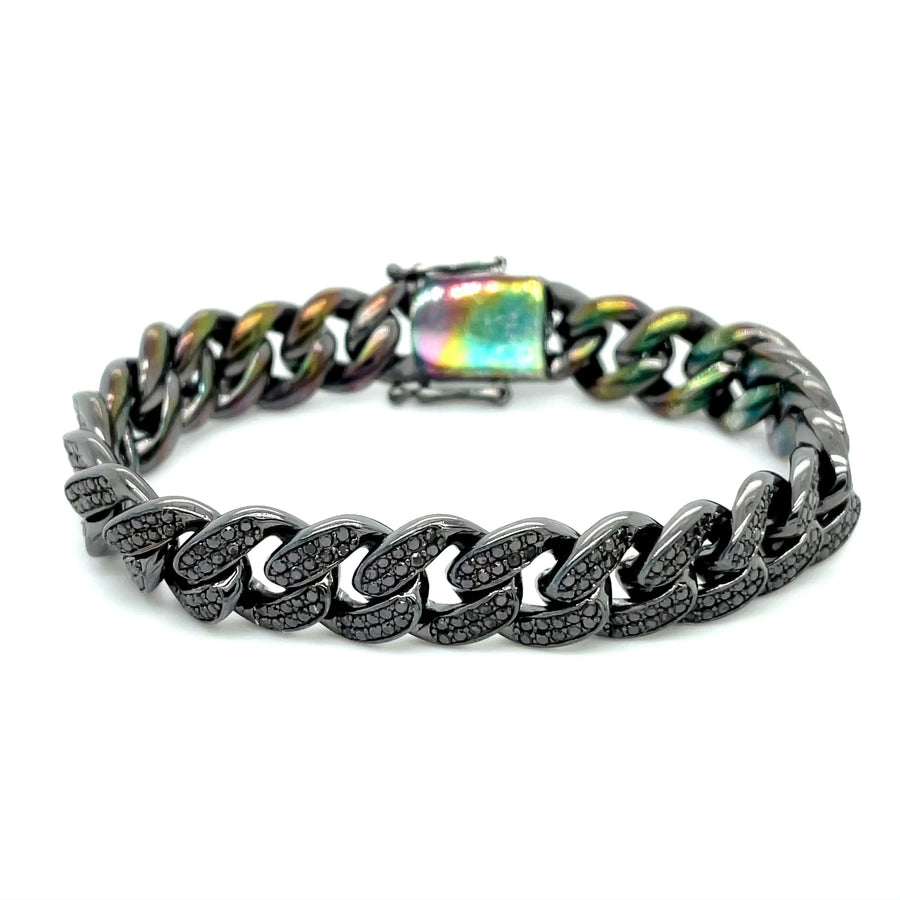 Black Diamond Cuban Chain Bracelet 4.45ct