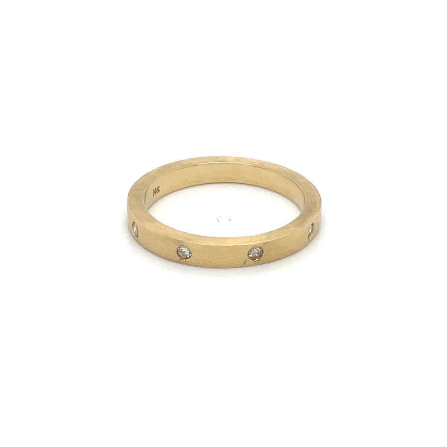 14K Yellow Gold Diamond Ring 0.12ct