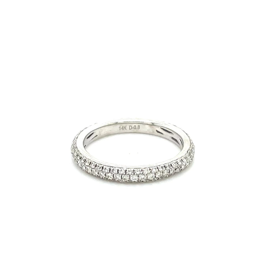 14K White Gold Pave Diamond Eternity Band 0.64ct