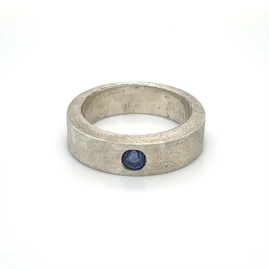 Sterling Silver Blue Sapphire Ring 0.52ct