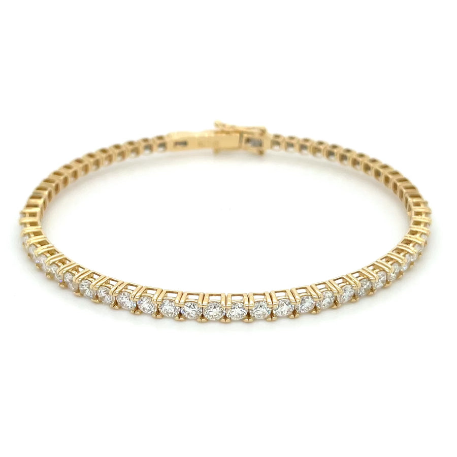 14K Yellow Gold G/VS Color Diamond Bangle 3.20ct