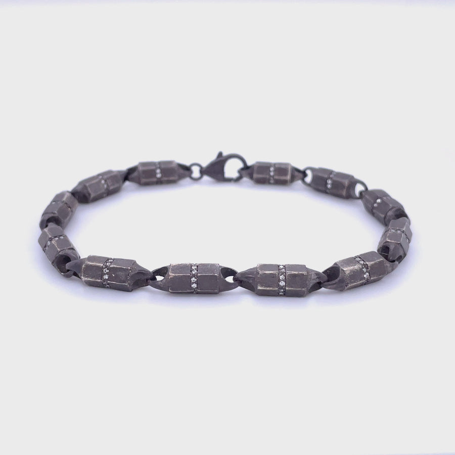 Silver Diamond Bullet Bracelet 0.66ct