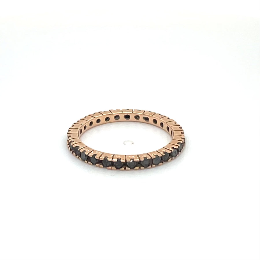 14K Rose Gold Black Diamond Eternity Band 0.50ct