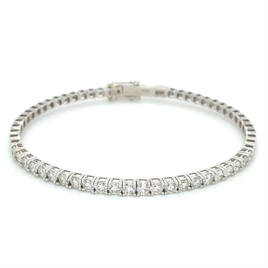 14K White Gold H/I & VS/SI Diamond Bangle 2.43ct
